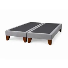 EBLA - Base De Cama Europea 2 Plazas Dividida 190 Cm Largo - Gris Plata