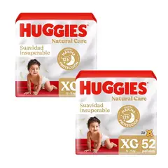 HUGGIES - Pañal Natural Care XG - 104 Unidades