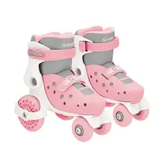 GLOBBER - Patines Quad Infantiles Ajustables Pastel Pink