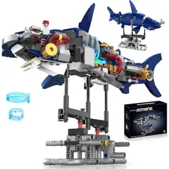 TIBURON - Set Tiburón Mecánico Suplanet K96192 631 piezas Luz Giro
