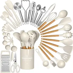 CHEF - Set Utensilios Cocina Umite GJC01 34Pzs Silicona Madera