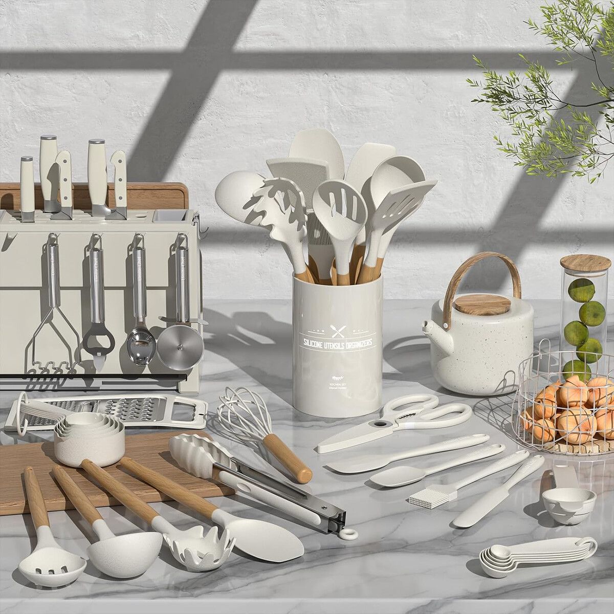 CHEF - Set Utensilios Cocina Umite Chef GJC01 34Pzs Silicona Madera