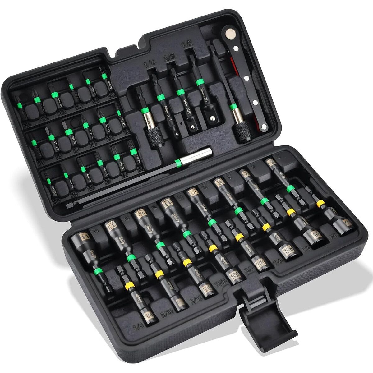 AEROFORCE - Juego Nut Drivers AEROFORCE 41PCS 6 a 14 mm Magnético