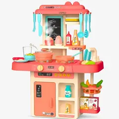GENERICO - Cocina De Juguete Con Sonidos Y Accesorios Rosada 55pcs