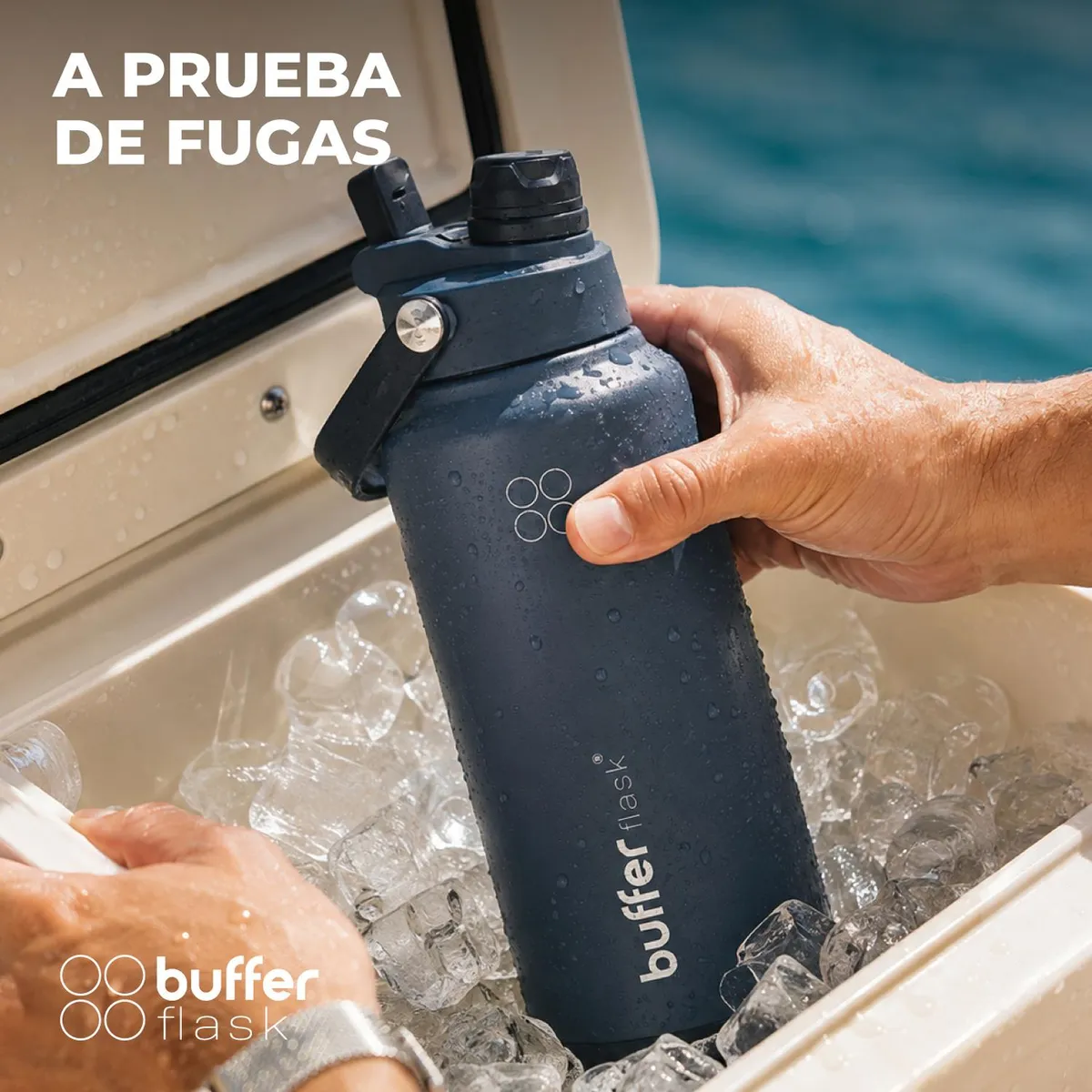 BUFFER FLASK Termo Botella Agua Termica Buffer Flask Acero Inox 1L 2 en ...