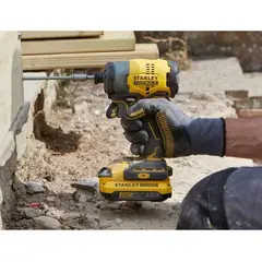 STANLEY - ATORNILLADOR DE IMPACTO 20V INCLUYE BATERIA DE 2.0, CARGADOR Y MALETA PLASTICA