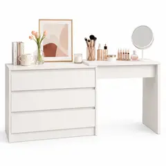 ACTUAL - Cómoda y Tocador Extensible Blanco Cálido con 3 Cajones