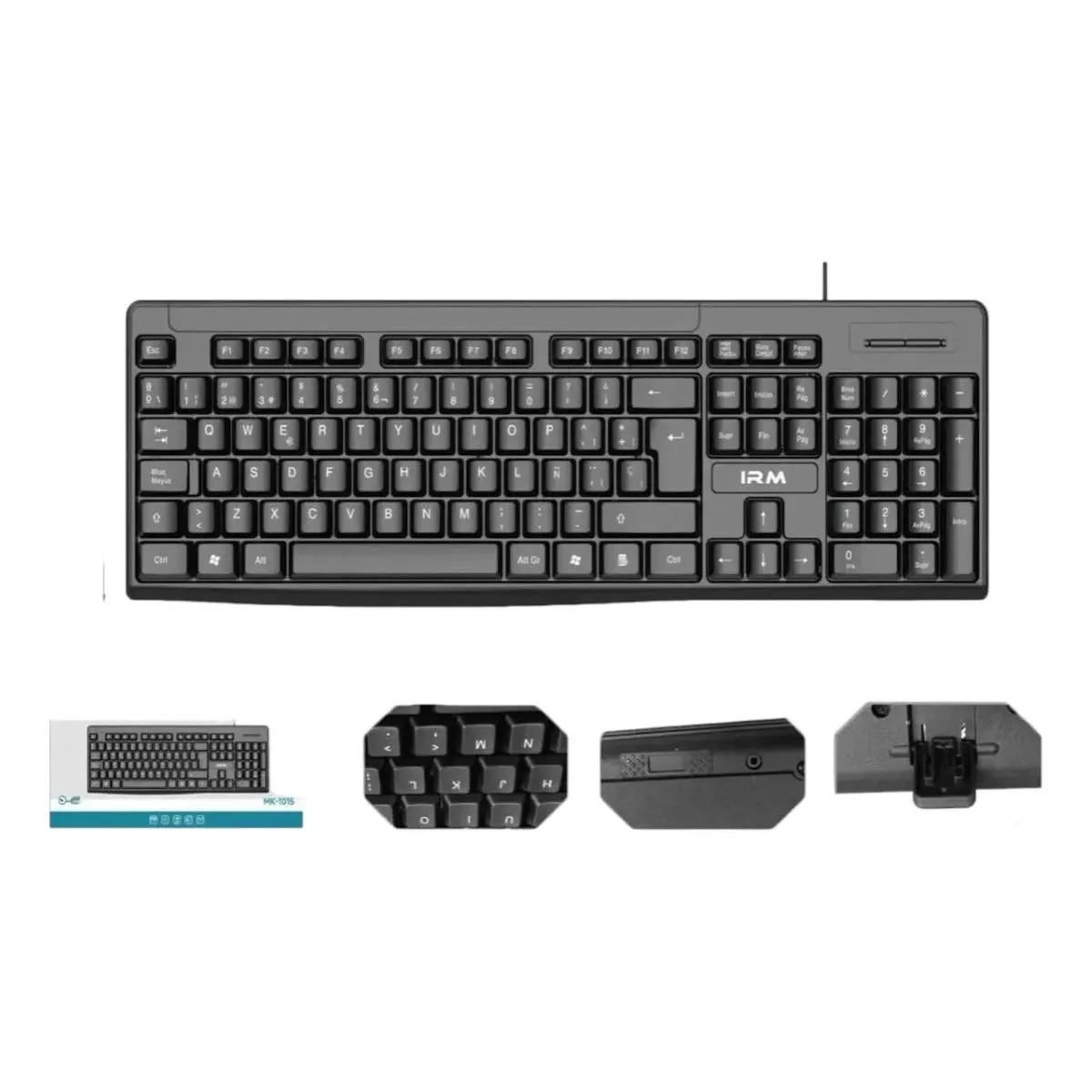 IRM - Teclado USB Full Size QWERTY Español Latinoamericano — Negro.