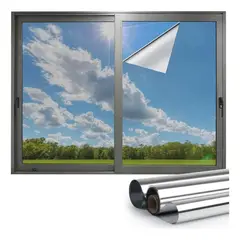 GENERICO - Lamina Espejada Adhesión Electrostática 10m x 1m para Ventana Plateado