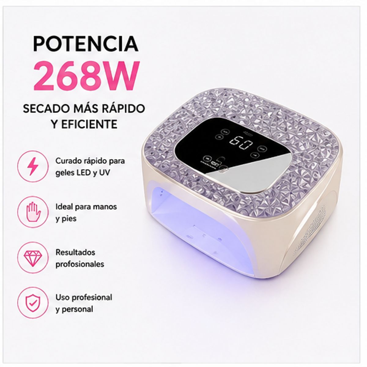SUN - LÁMPARA DE UÑAS SUN S20 268W LED UV 2 EN 1 PROFESIONAL
