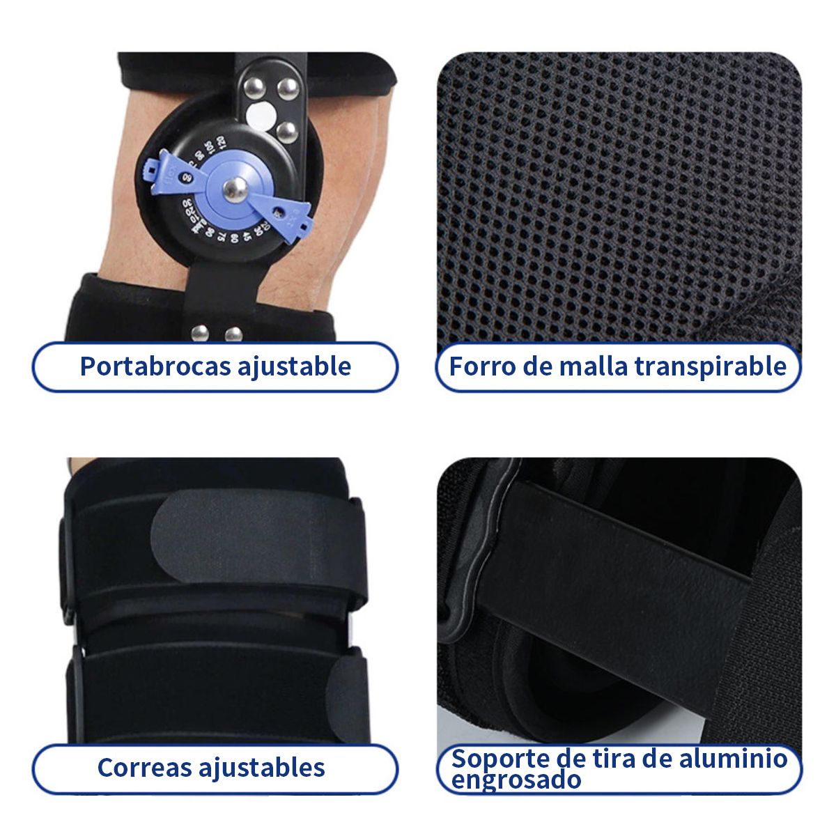 ATURE - Rodillera Con Regulación Flexoextensión Articulada Negro