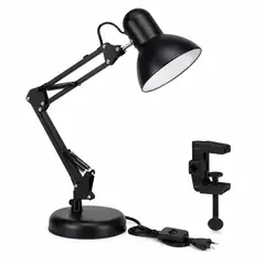GENERICO - Lámpara Escritorio Ajustable Brazo Flexible 60 Cm Negra
