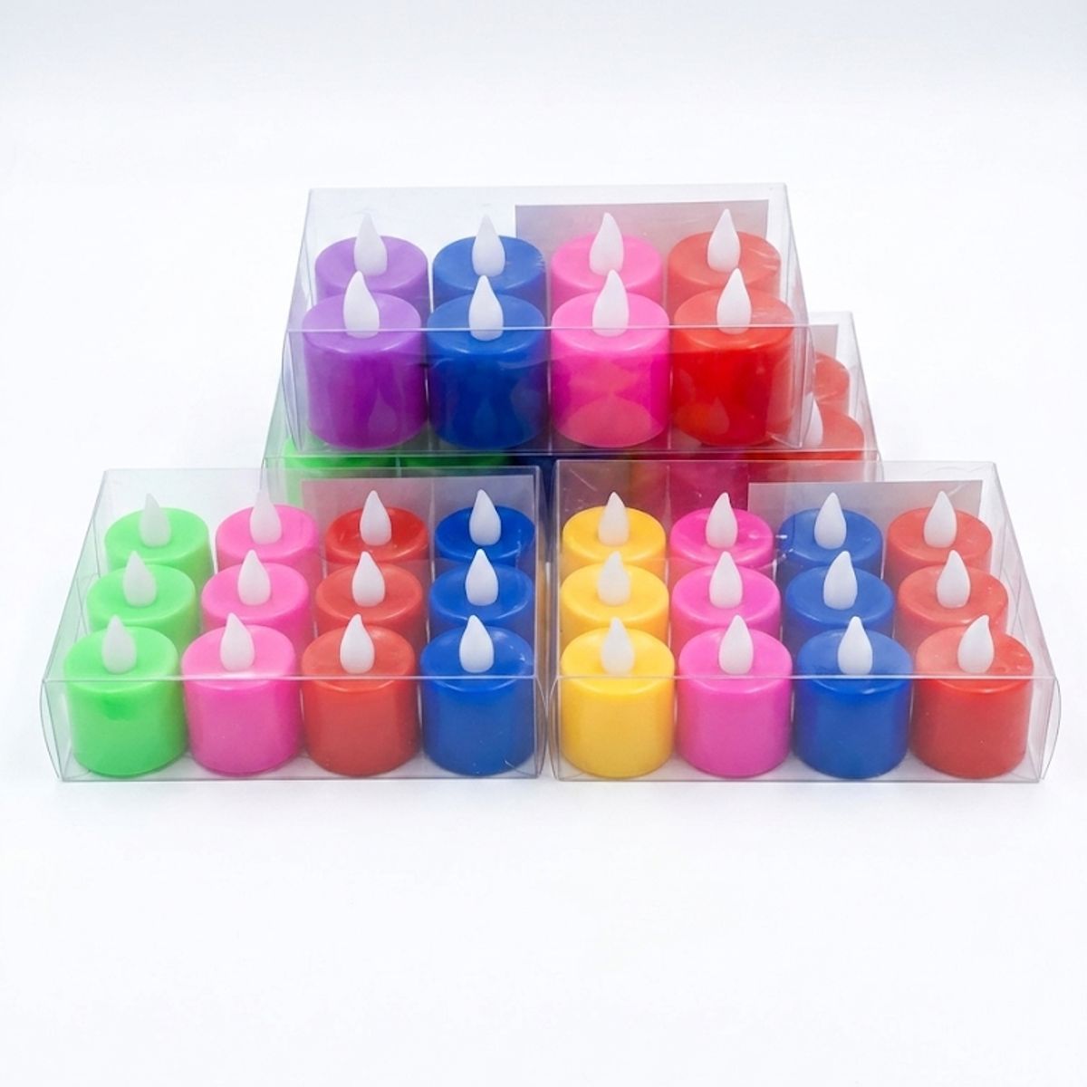 GENERICO - Pack de Velas a pila con Luces de colores