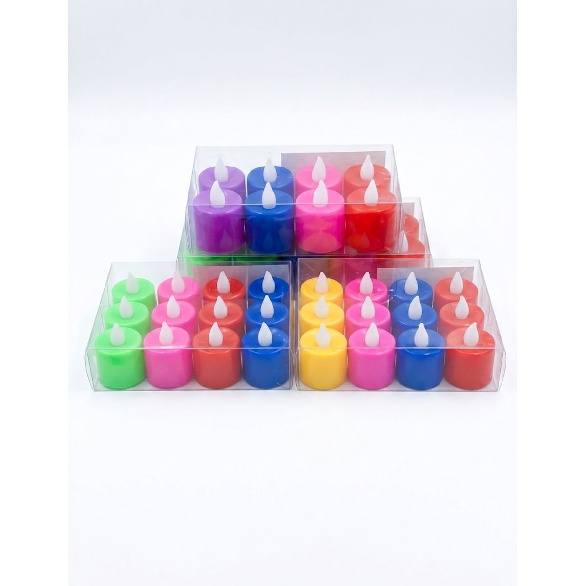 GENERICO - Pack de Velas a pila con Luces de colores
