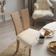 MYLHOGAR - Protector de Asiento para Sillas de Comedor Jacquard Elastico Antideslizante