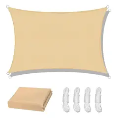 AMBM SHOP - Carpa Lona Vela Malla Sombra Hdpe Rectangular 3mx2m Con Ojales protección UV Sombra 95%