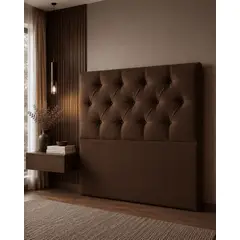 GENERICO - Respaldo Capitoné 2 Plazas Premium Color Marrón