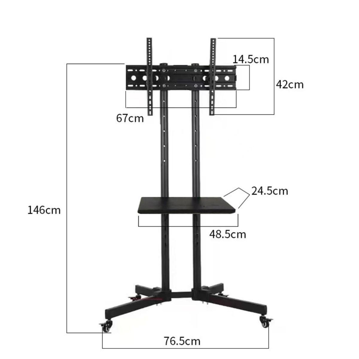 ATURE - Soporte Tv Móvil Con Ruedas Para 32 A 65 Pulgadas 45 Kg