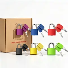 TSKY CHILE SHOPPING - Pack 6 Candados Pequeños para Maletas de Viaje con Llaves Multicolor para Locker y Mochila