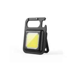 GENERICO - Pack 4 Mini Linterna Llavero COB Recargable USB Emergencia Camping Bolsillo