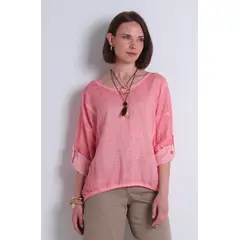 WADOS - POLERA LINO MANGA 3/4 ESCOTE V