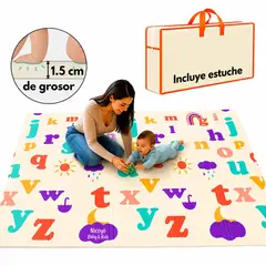 GENERICO - Alfombra Antigolpes Acolchada para Bebé 200 x 180 cm Reversible