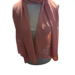 AMG ACCESORIOS - Pañuelo de viscosa , AMGACCESORIOS, , palo de rosa, estampado a mano