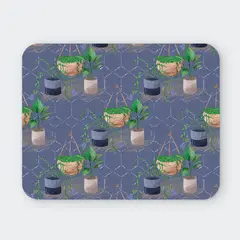 GENERICO - Mousepad 20x24 cm - Diseño Plantas Colgantes Fondo Azul