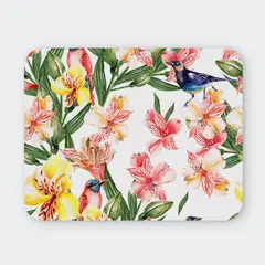 GENERICO - Mousepad 20x24 cm - Diseño Flores Tropicales con Pájaros