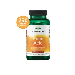 SWANSON - Ácido Fólico 800 mcg - 250 Cápsulas
