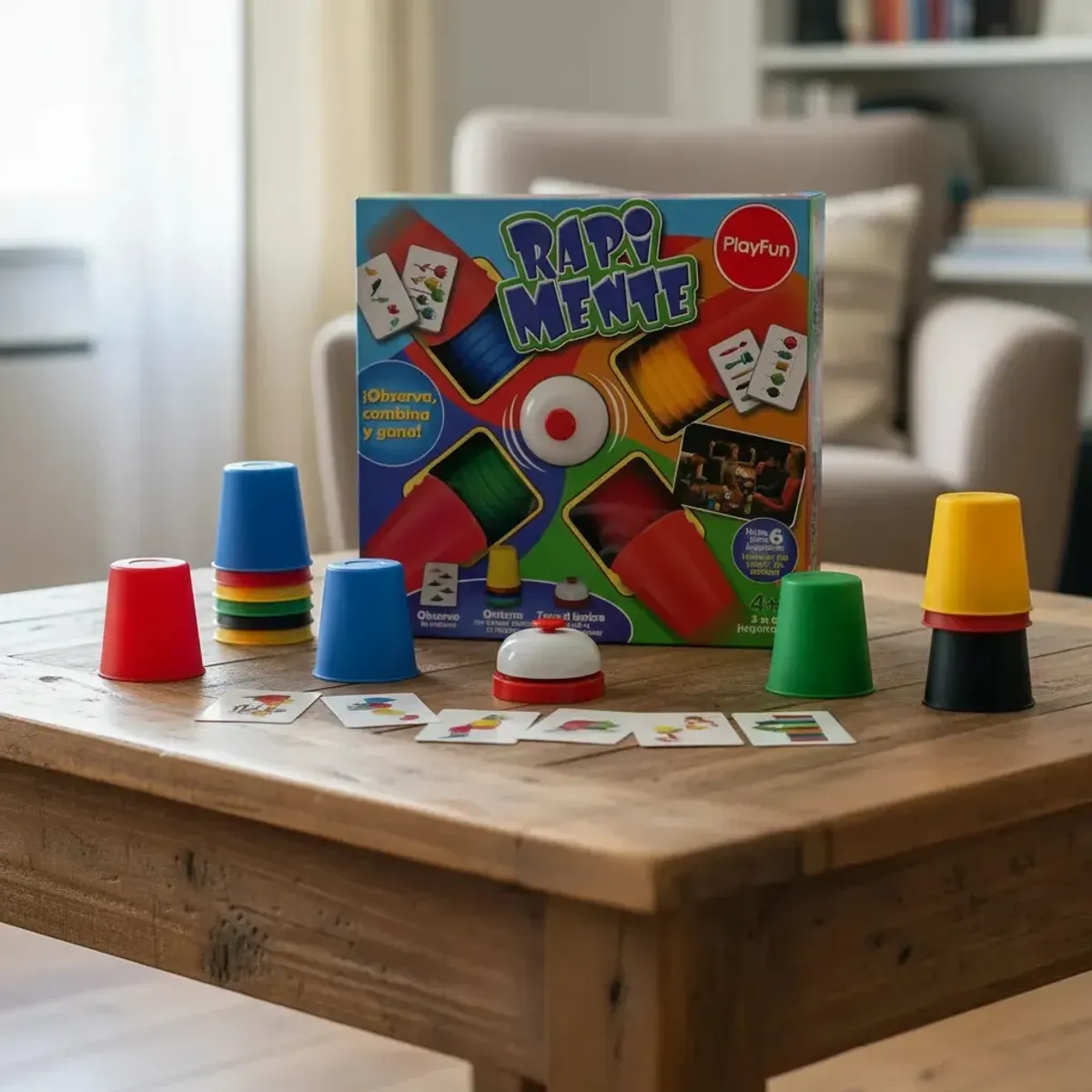 PLAYFUN - Juego de Habilidad Rapimiente Básico para Niños y Adultos Juego de Mesa Familiar Entretenido