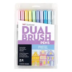 TOMBOW - Dual Brush - Set 10 Marcadores Colores Pastel