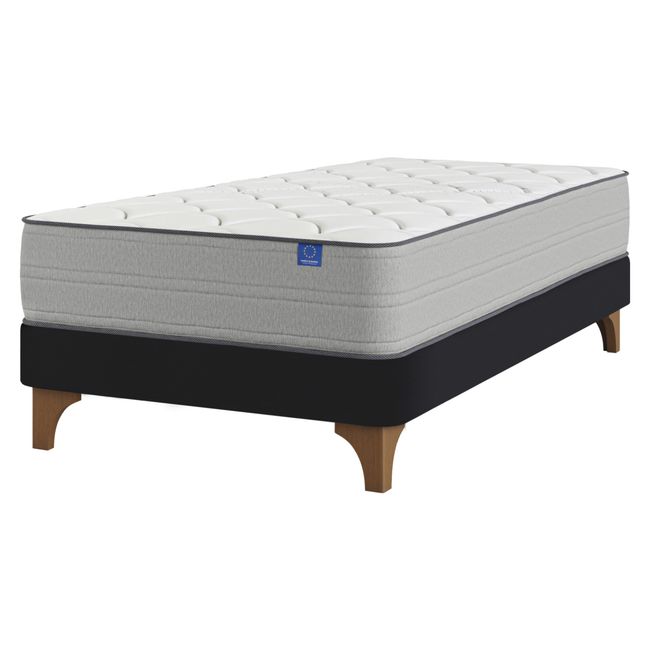 FLEX - Cama Europea Negra Seaqual 1.5 Plazas Box