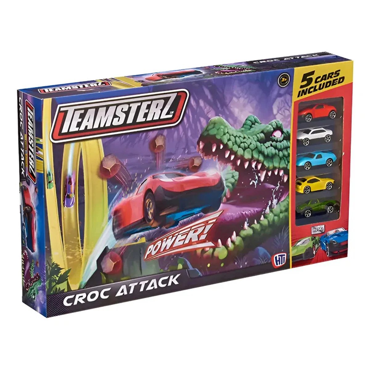 TEAMSTERZ - Pista de Autos Teamsterz Cocodrilo + 4 Autitos Multicolor