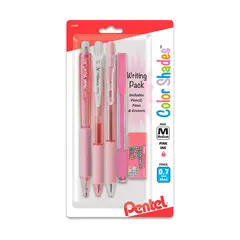 PENTEL - Set Escritura Color Shadow Writing 0.7mm 5 Piezas Rosado