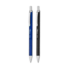 PENTEL - Set 2 Bolígrafo Ener gel Retráctil Metal Slim 0.7mm Az, Ng