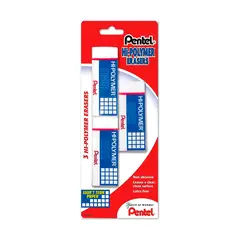 PENTEL - Set 3 Goma Borrar Hi-Polymer Mediano Blanco