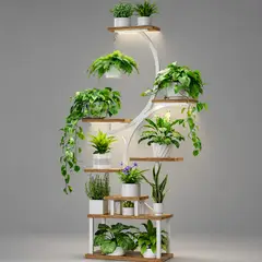 GENERICO - Soporte Organizador Decorativo Para Plantas Con Luz Integrada