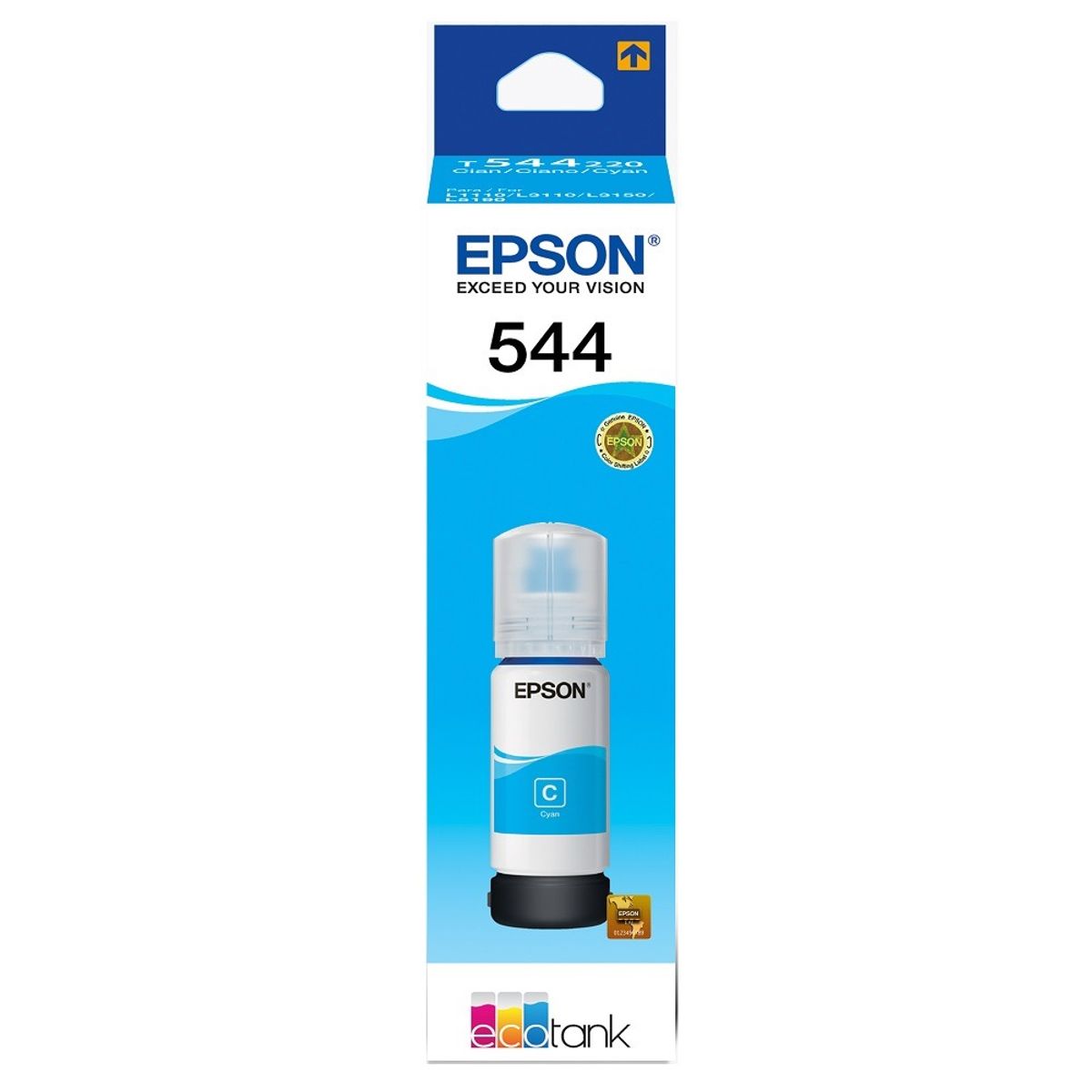 EPSON - Epson T544220-AL Botella de Tinta Cian Original, 65 ml, EcoTank