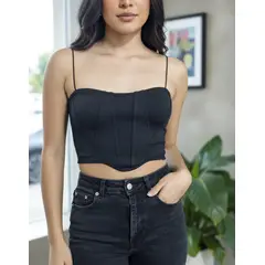 STRIKE - Top Corto Tipo Corset Mujer Algodon