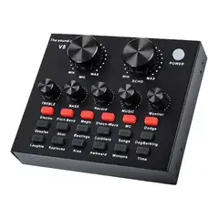 DM - Placa Consola De Sonido Audio Efectos Grabación Streaming V8 Vt-power Usb Microfono miniplug
