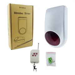 DM - Sirena Alarma Inalámbrica Comunitaria Con Control Remoto Blanco