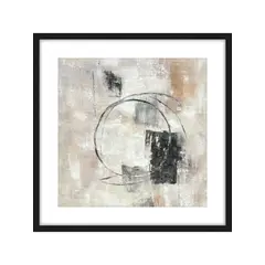 TRIBUS HOME - Cuadro Decorativo Abstracto Pintado a Mano Giro Abstracto I 80x80 cm con marco de madera