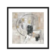 TRIBUS HOME - Cuadro Decorativo Abstracto Pintado a Mano Giro Abstracto II 80x80 cm con marco de madera