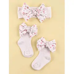 DIADEMA - CALCETINES Y DIADEMAS MULTICOLOR DE ALGODON BEIGE FLORAL
