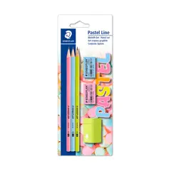 STAEDTLER - Set Escritura Lápiz Grafito HB y Goma 5 Piezas