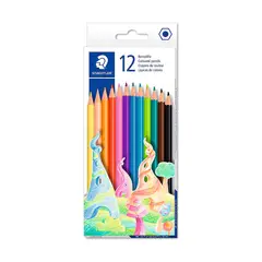 STAEDTLER - Set 12 Lápiz de Color Hexagonal Largo