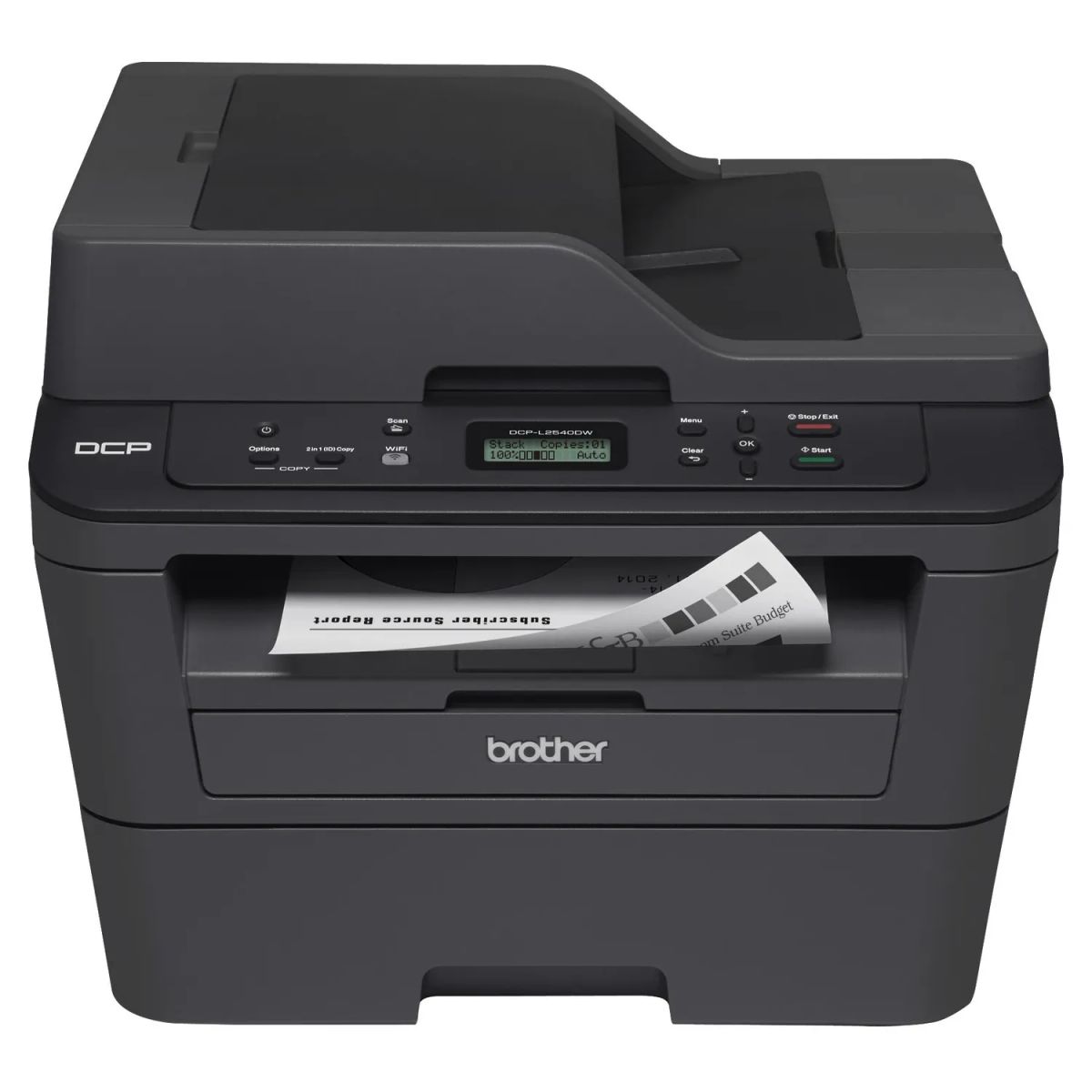 BROTHER - Brother DCP-L2540DW, Multifuncional Láser Monocromática, 30 ppm, Dúplex, Wi-Fi, Ethernet, 250 Hojas