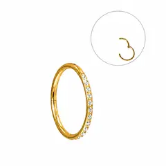 ELBAULDEJUMA - Piercing Argolla Emma 20G 8mm Titanio PVD Oro 18k