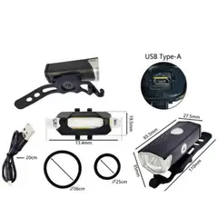 GENERICO - Luz Bicicleta LED Recargable USB Delantera Linterna Ciclismo